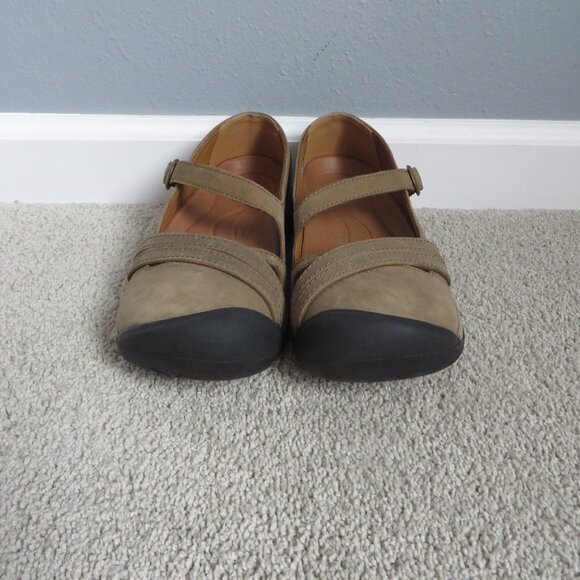 NWB KEEN Presidio Ii Mary Jane Shoes Womens 7.5 Cross Strap Flats Brown Leather - Picture 4 of 12